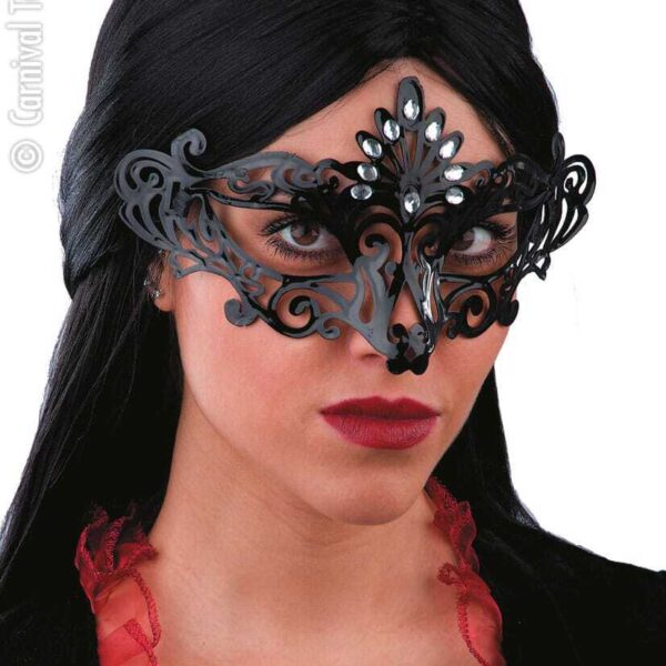 Maschera Gotica Nera con Gemme