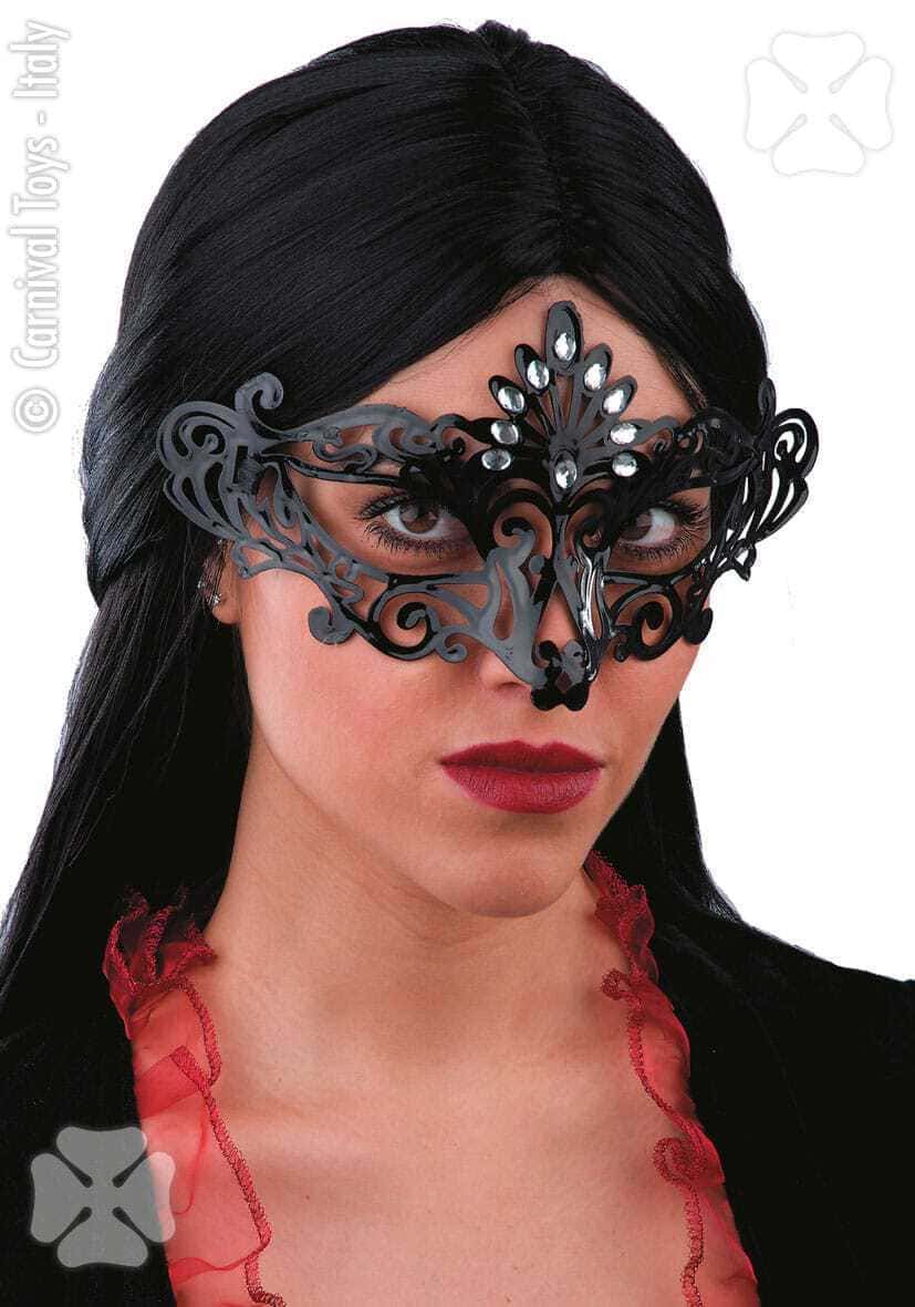 Maschera Gotica Nera con Gemme