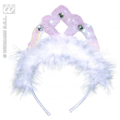 Corona in Pailettes con Boa Bianco