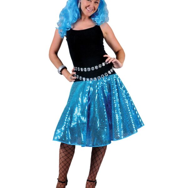 Gonna Azzurra con Paillettes Disco