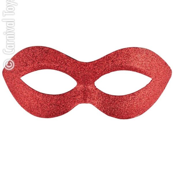 Maschera Rossa Glitter in Plastica