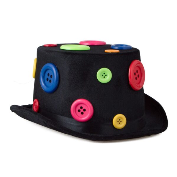 Cappello Cilindro in Feltro con Bottoni