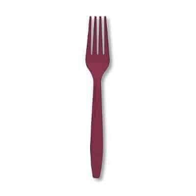 Forchette in Plastica Bordeaux