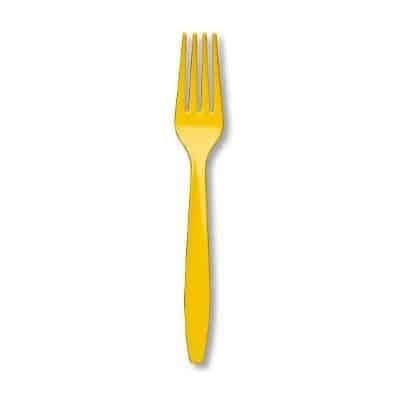 Forchette in Plastica Gialle