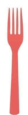 Forchette in Plastica Rosso Corallo