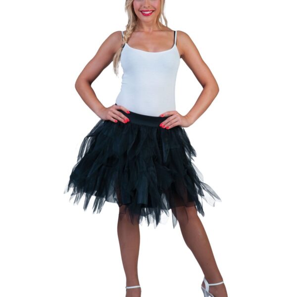 Sottogonna in Tessuto e Tulle Nero