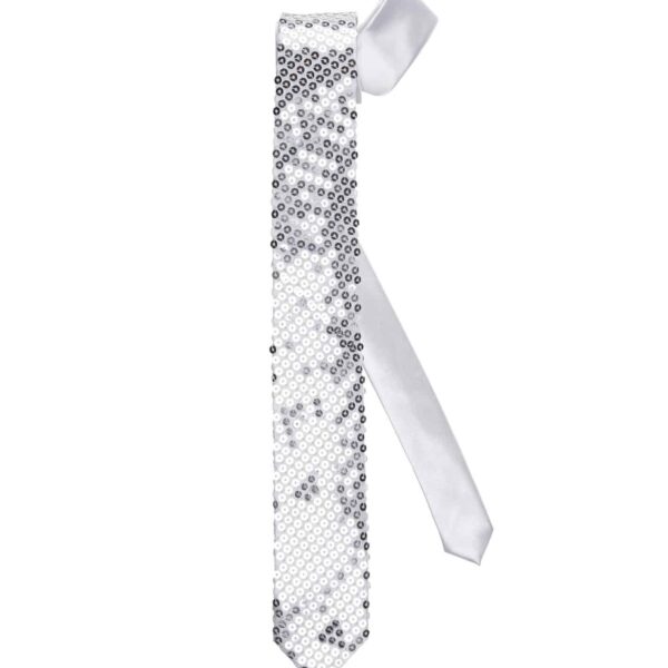 Cravatta Argento in Raso e Paillettes