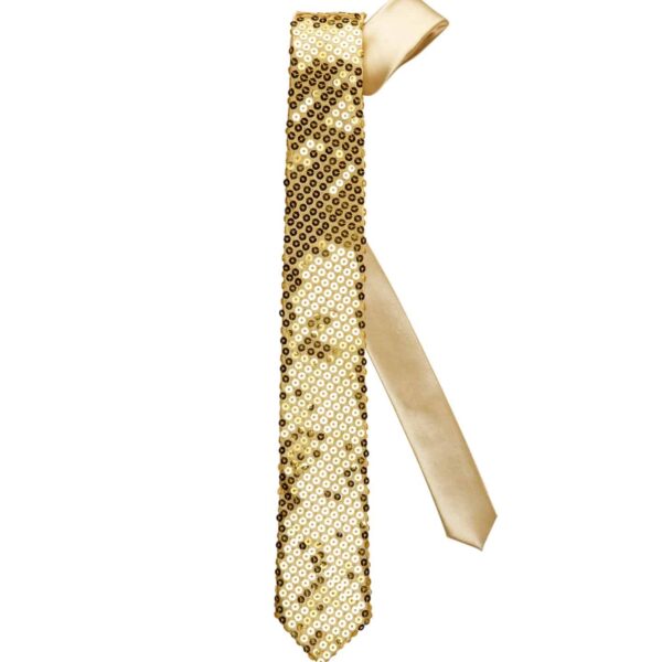 Cravatta Oro in Raso e Paillettes