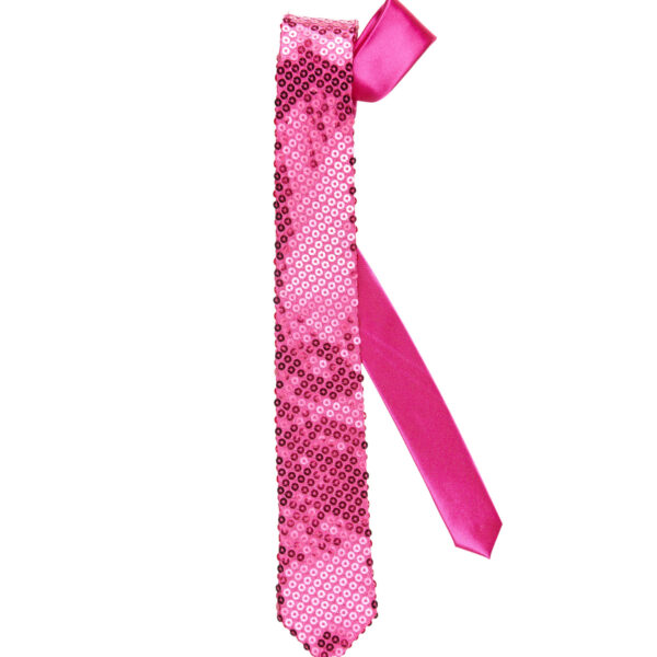 Cravatta Rosa in Raso e Paillettes