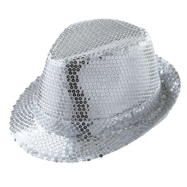 Cappello da Gangster Argento in Paillette