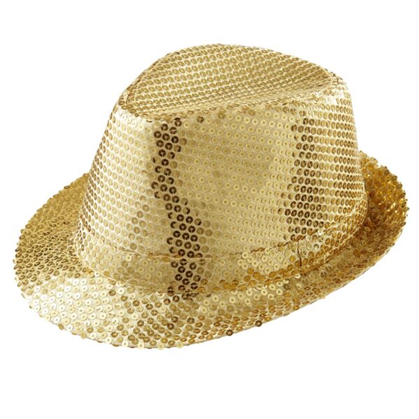 Cappello da Gangster Oro in Paillette