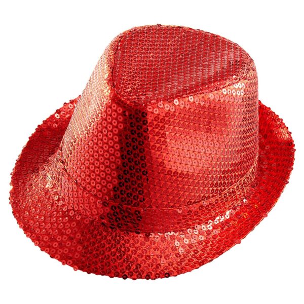 Cappello da Gangster Rosso in Paillette