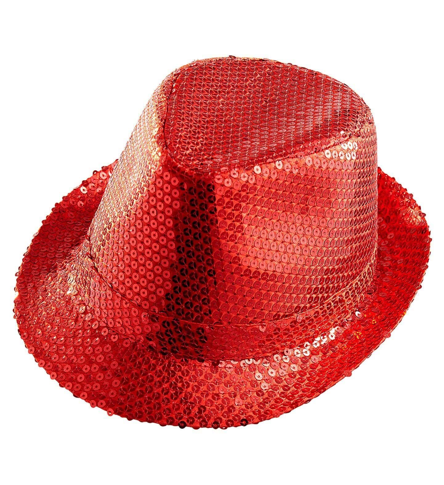 Cappello da Gangster Rosso in Paillette