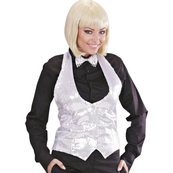 Gilet Argento con Paillette