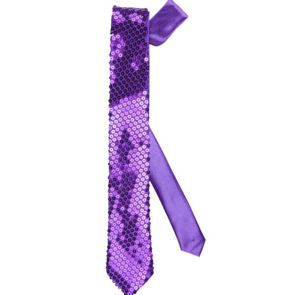 Cravatta Viola in Raso e Paillettes
