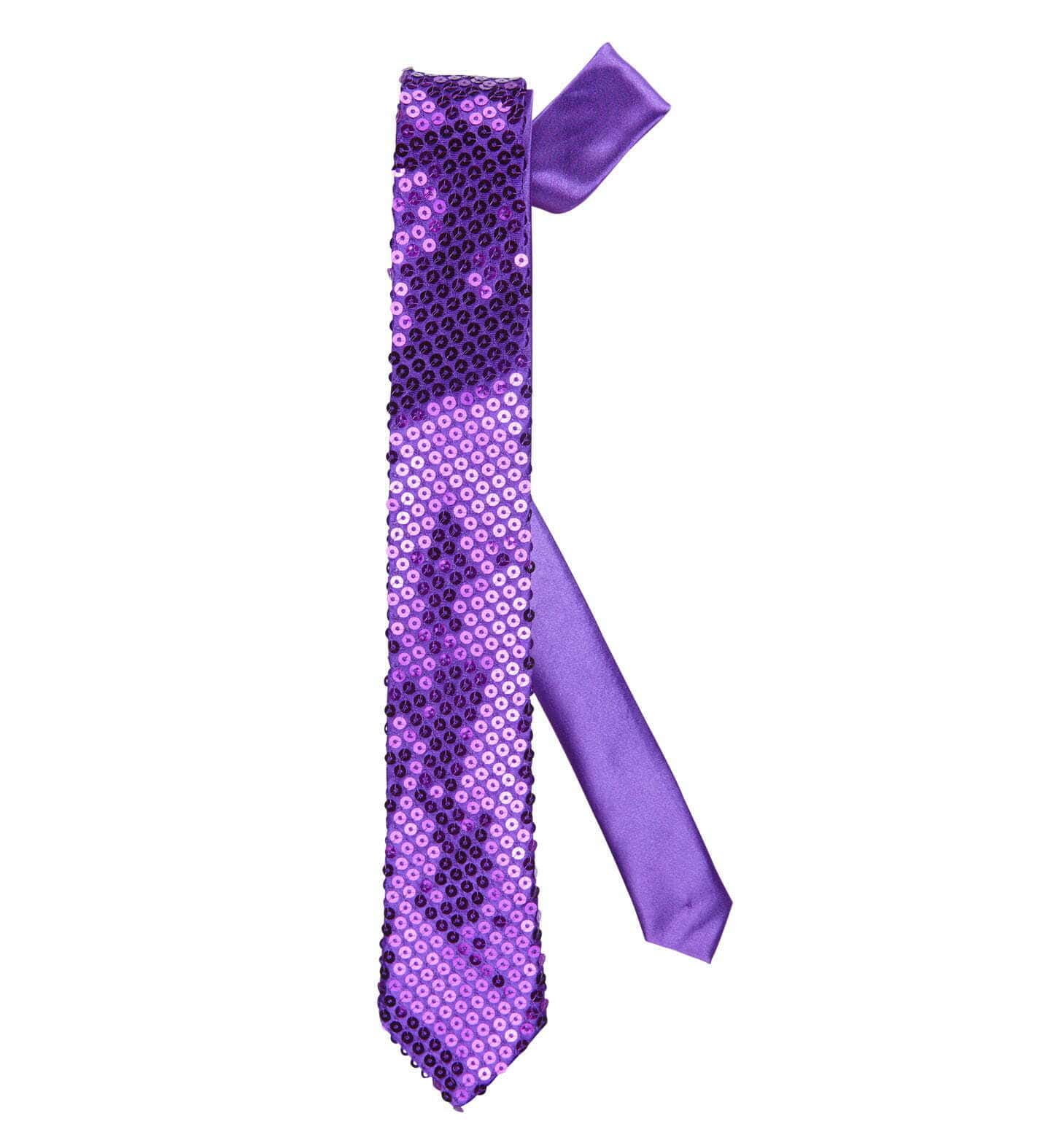 Cravatta Viola in Raso e Paillettes