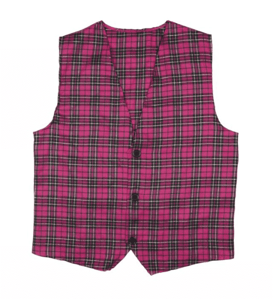 Gilet Scozzese Rosa