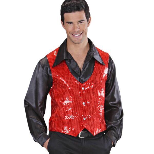 Gilet Rosso con Paillette
