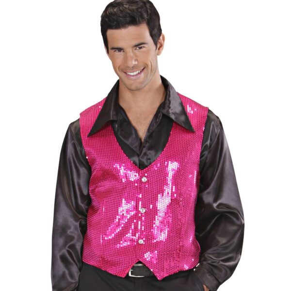 Gilet Rosa con Paillette