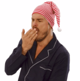 Cappello da Notte Bianco e Rosso