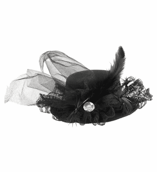 Mini Cappello Nero con Pizzo
