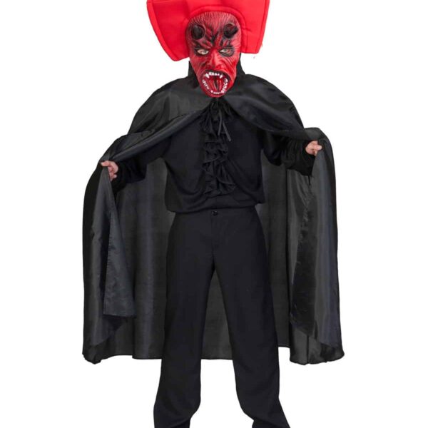 Mantello Nero con Maschera da Diavolo