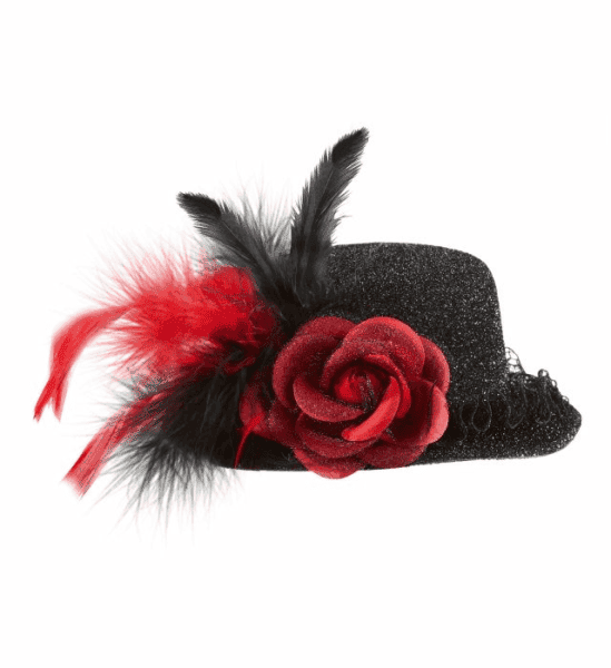 Mini Cappello Nero con Piume