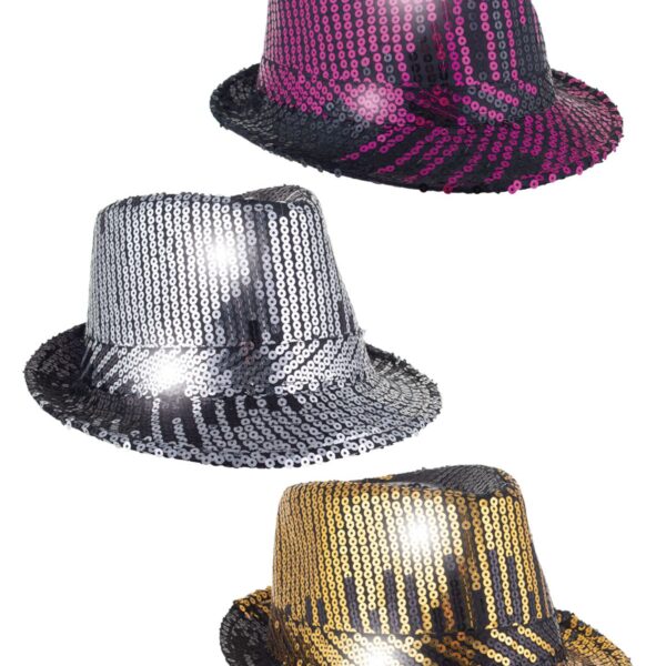 Cappello da Gangster in Paillette Colori Assortiti