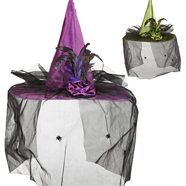 Cappello da Strega Viola o Verde Metallizzato