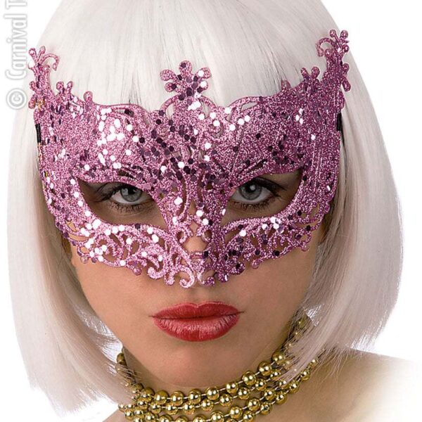 Maschera Rosso con Glitter in Plastica