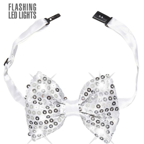 Papillon Argento in Paillette con Led