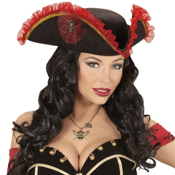 Cappello Tricorno Nero da Pirata