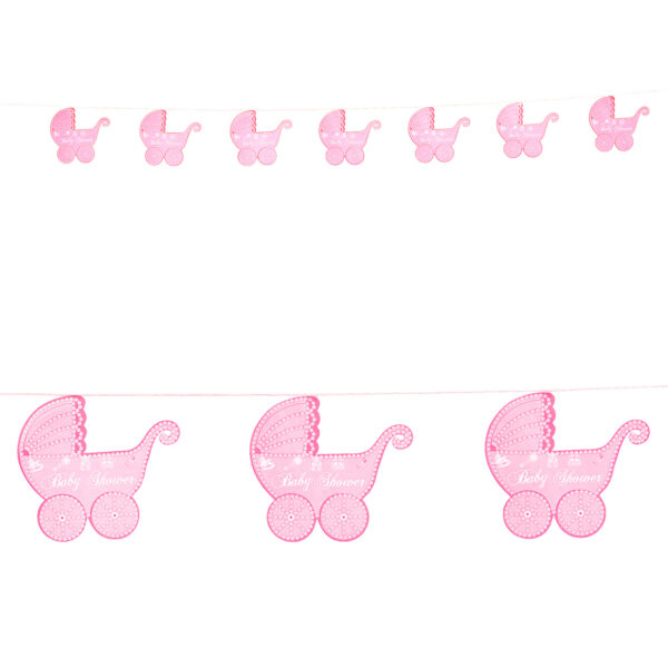 Festone in Carta con Passeggino Rosa