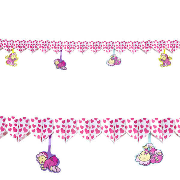 Festone in Carta con Cuori Rosa e Bebè