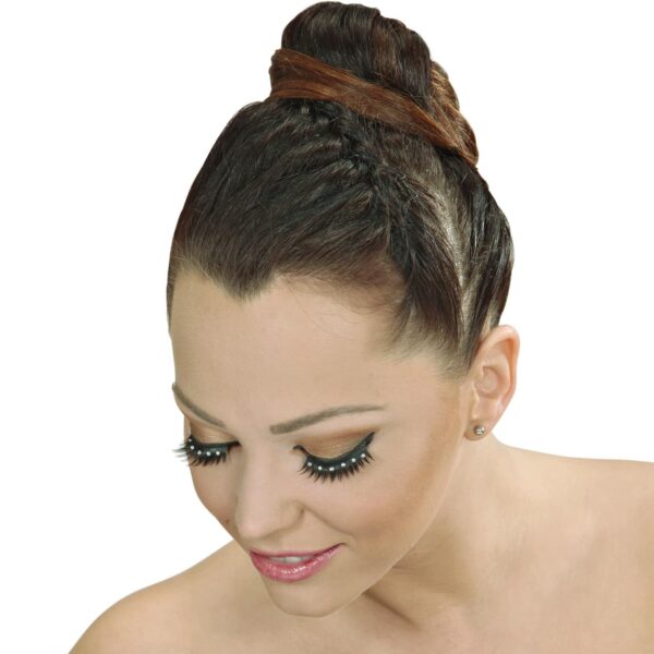 Ciglie Finte Nere Appuntite con Strass