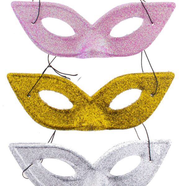 Maschera Domino Glitter Colori Assortiti