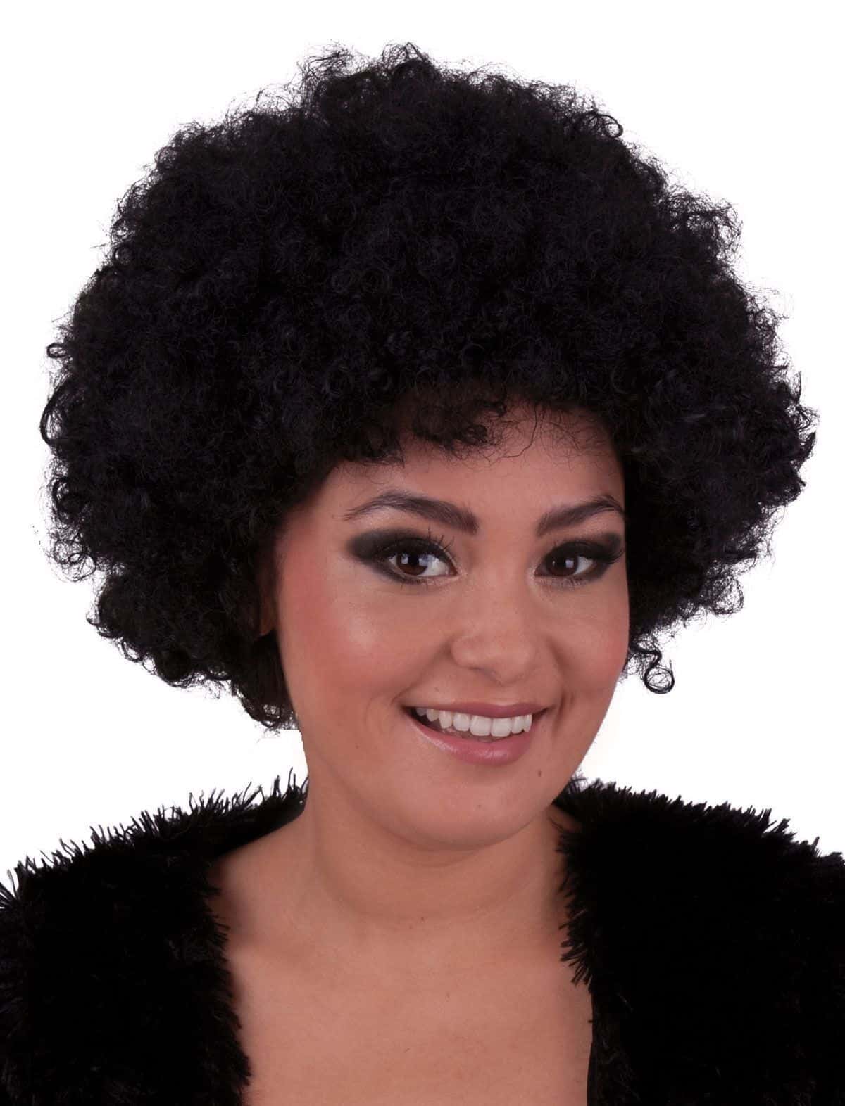 Parrucca Nera Hippie Afro