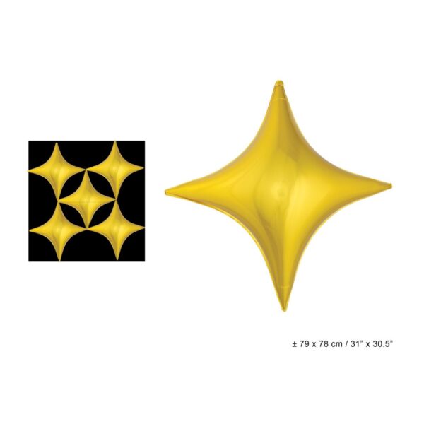 Palloncino Mylar a Forma di Diamante Oro