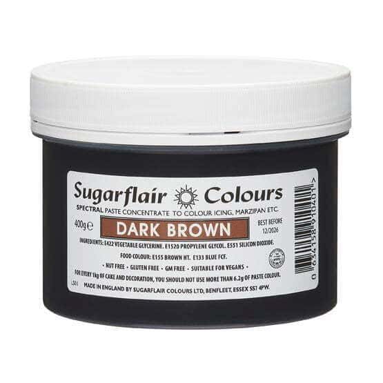 Sugarflair Colorante Marrone Scuro in Pasta 400 Gr