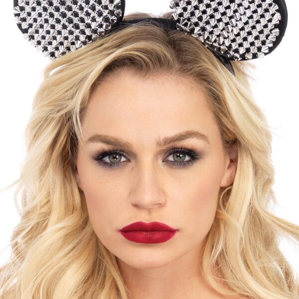 Cerchietto Orecchie da Minnie Topolina Nere con Strass