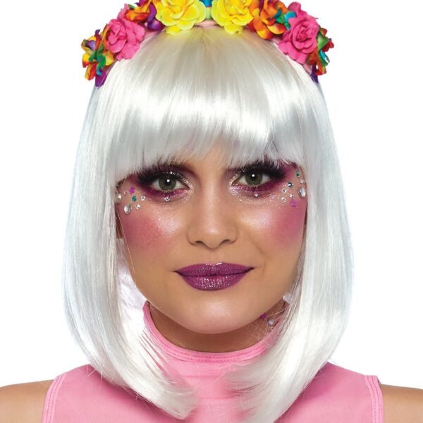 Cerchietto da Unicorno Multicolore con Fiori