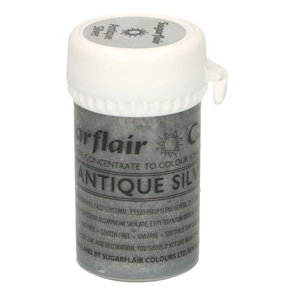 Sugarflair Colorante Argento Antico Satinato in Pasta 25 Gr
