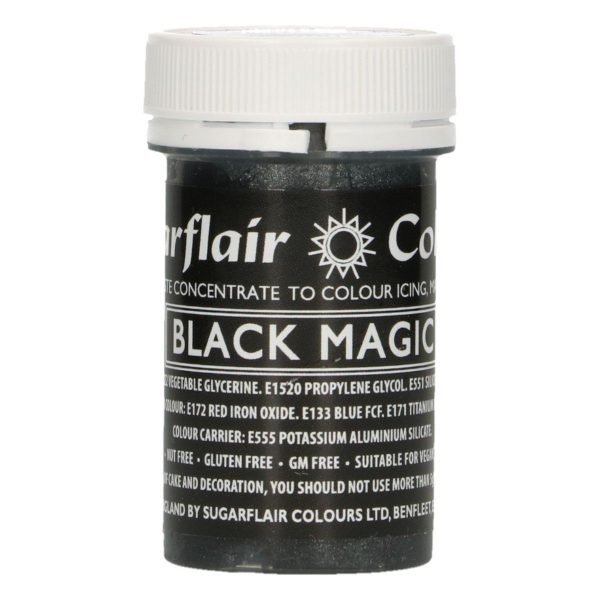 Sugarflair Colorante Nero Magico Satinato in Pasta 25 Gr