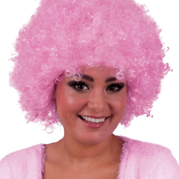 Parrucca Rosa Hippie Afro