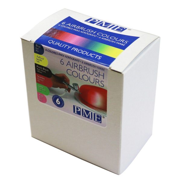 PME Set Colori Alimentari Aerografo 6 x 25 Gr