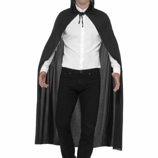 Mantello Nero da Vampiro con Cappuccio