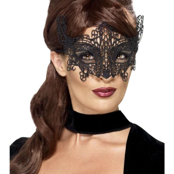 Maschera Gotica Nera in Merletto