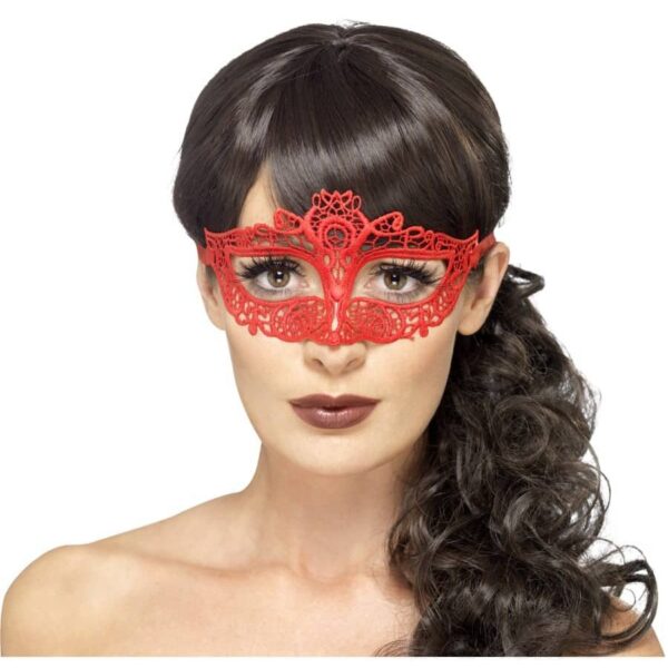 Maschera Gotica Rossa in Merletto