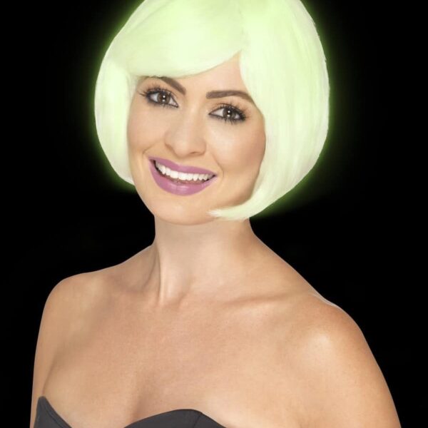 Parrucca a Caschetto Verde Fluorescente