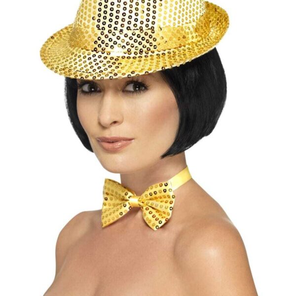 Cappello da Gangster Oro in Paillette